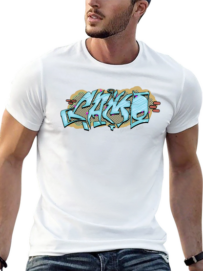 Graffiti Style Graphic Print Black T-Shirt