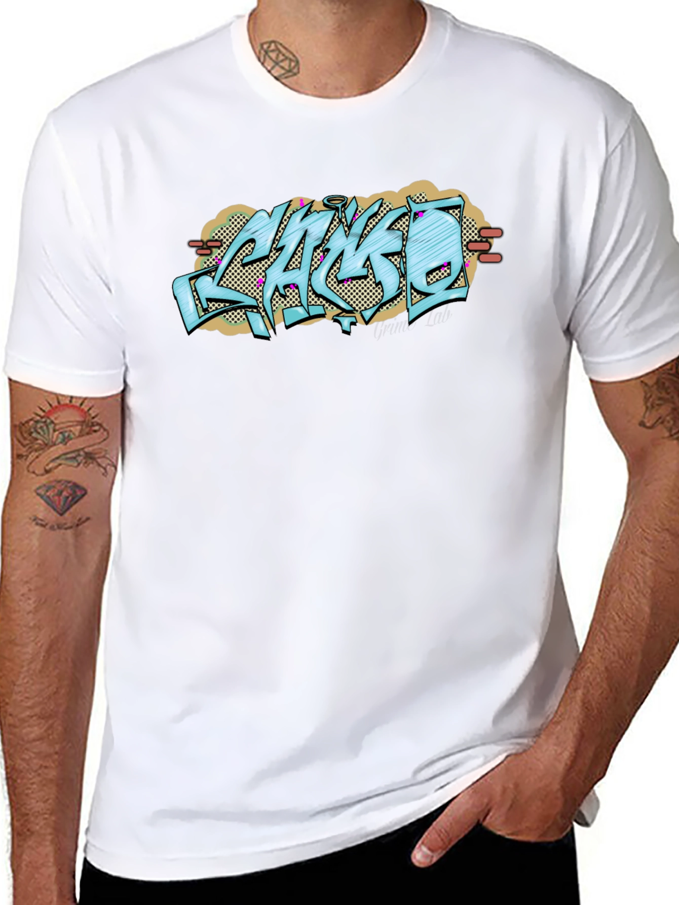 Graffiti Style Graphic Print Black T-Shirt