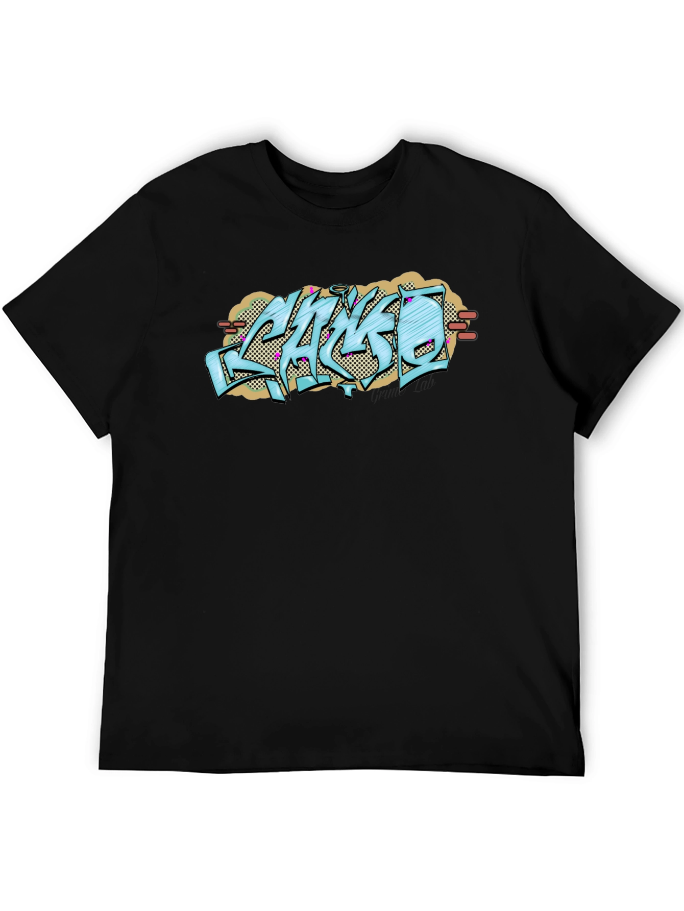 Graffiti Style Graphic Print Black T-Shirt