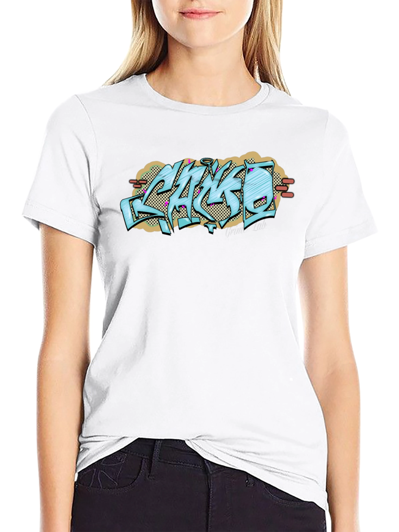 Graffiti Style Graphic Print Black T-Shirt