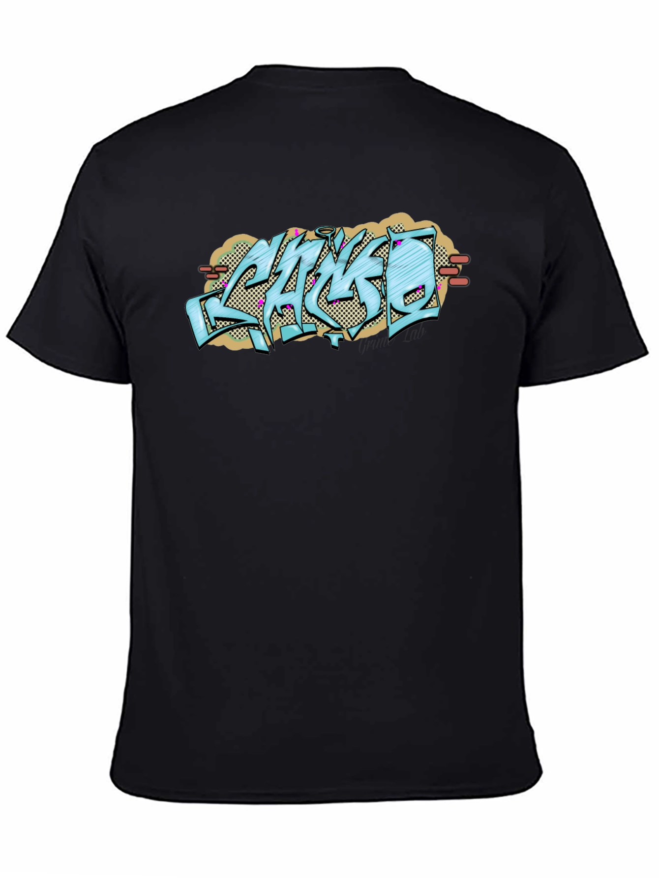 Graffiti Style Graphic Print Black T-Shirt