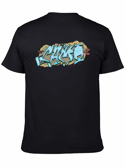 Graffiti Style Graphic Print Black T-Shirt