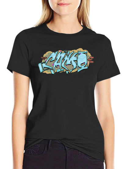Graffiti Style Graphic Print Black T-Shirt