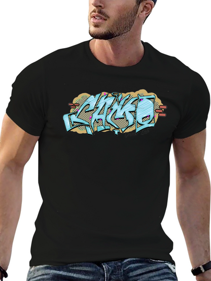 Graffiti Style Graphic Print Black T-Shirt