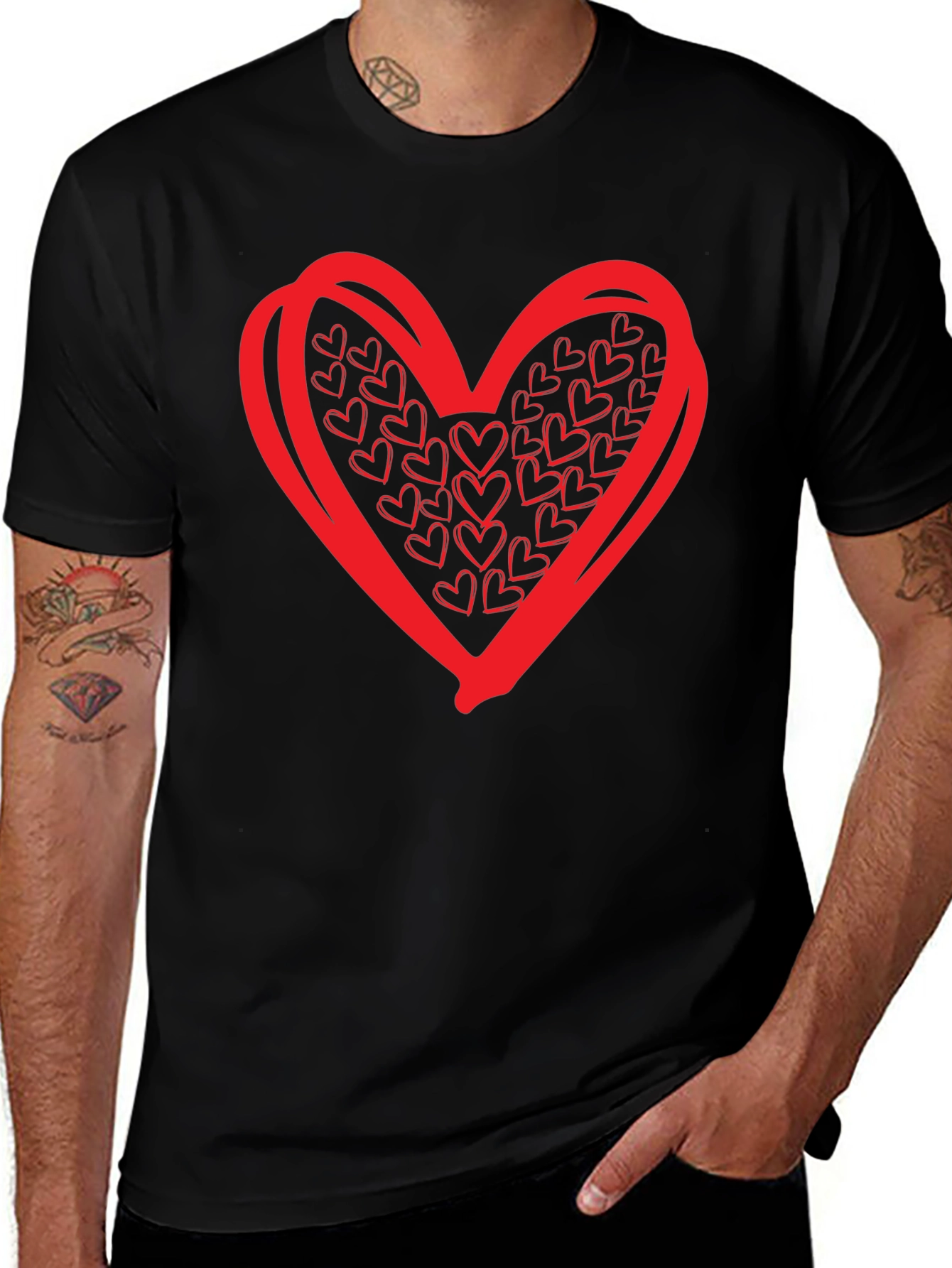 Heart Graphic Black T-Shirt