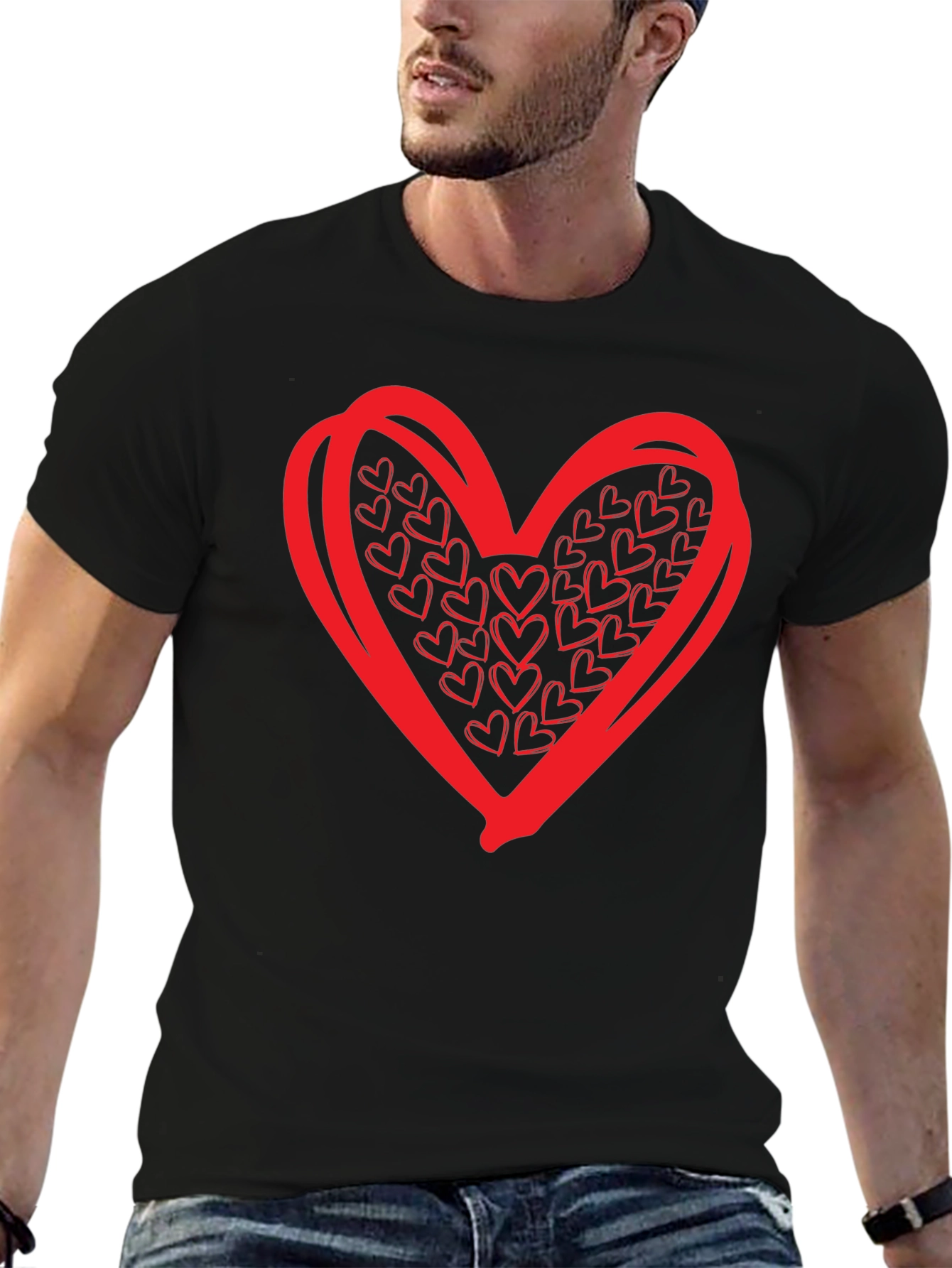 Heart Graphic Black T-Shirt