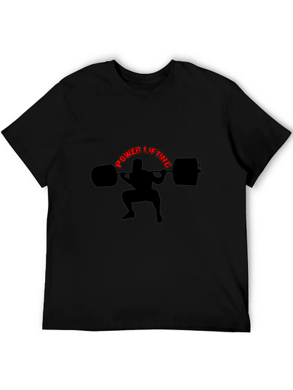 Powerlifting Graphic Tee - Black Cotton T-Shirt