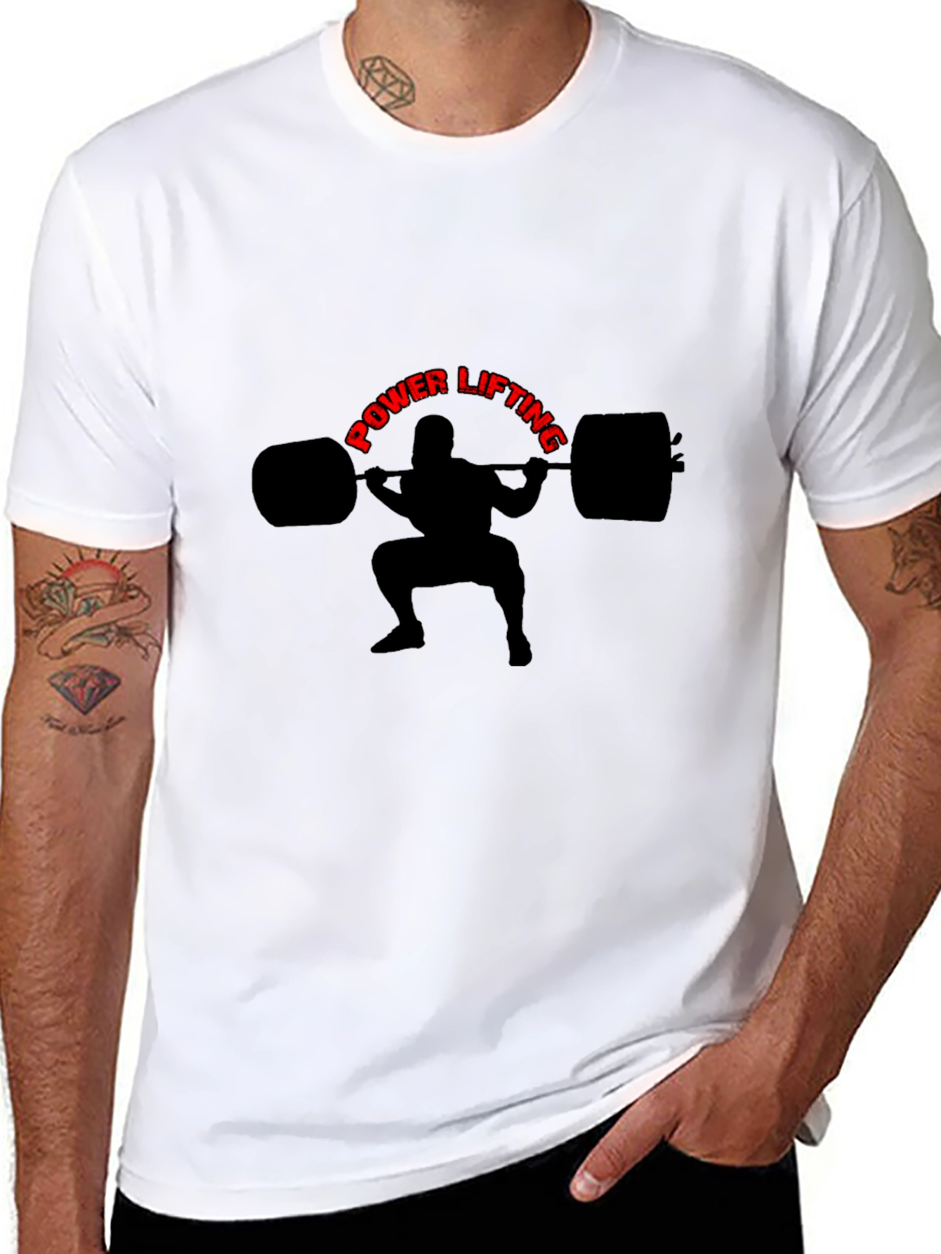 Powerlifting Graphic Tee - Black Cotton T-Shirt