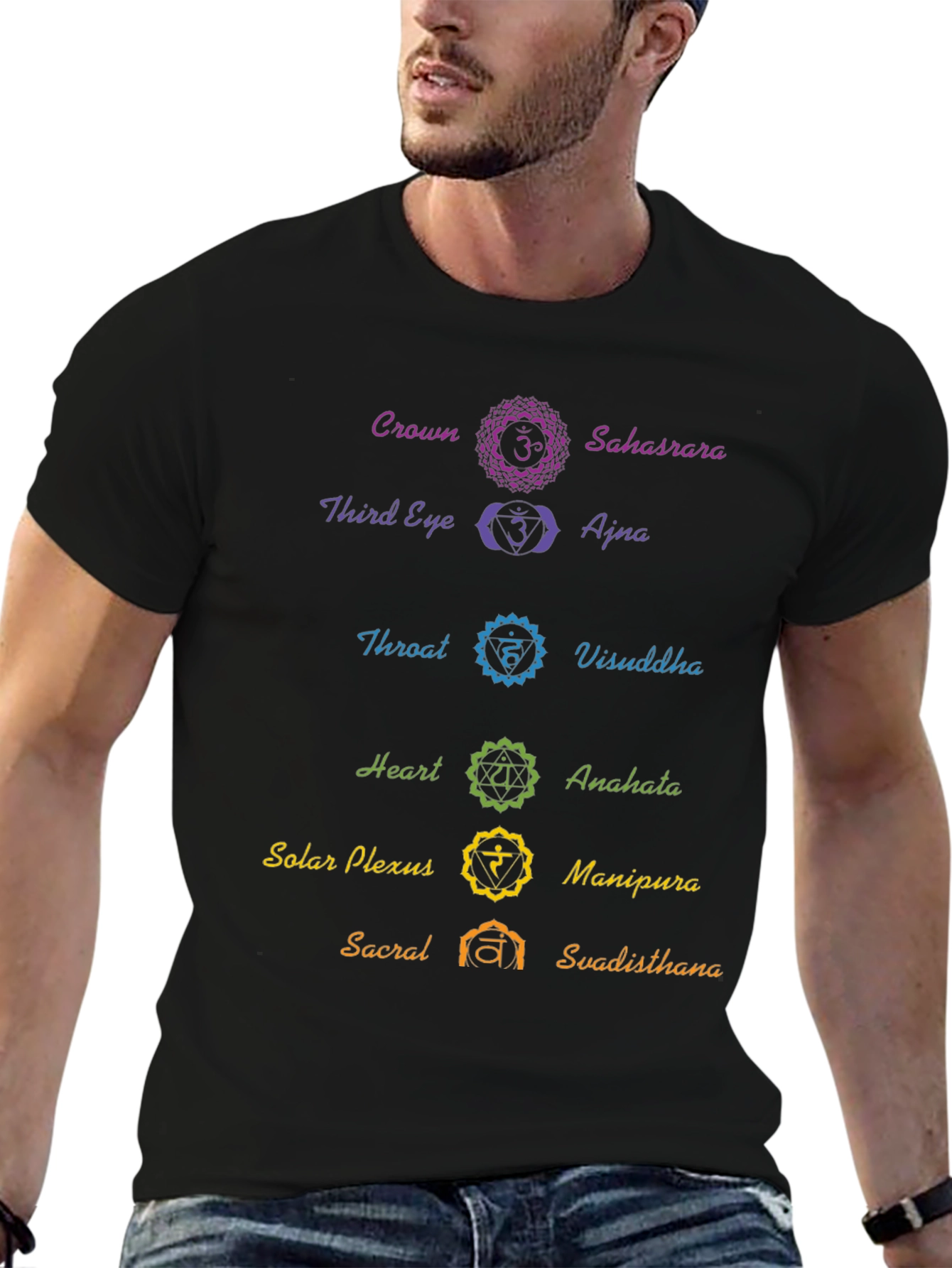 Chakra Symbol T-Shirt - Spiritual Yoga Meditation Tee