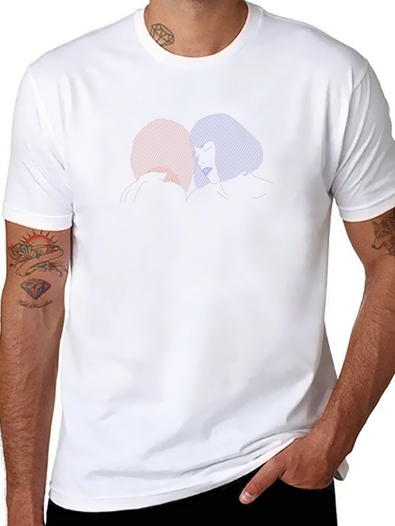 Silhouette Couple Graphic Black Tee