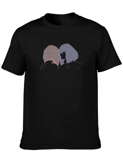Silhouette Couple Graphic Black Tee