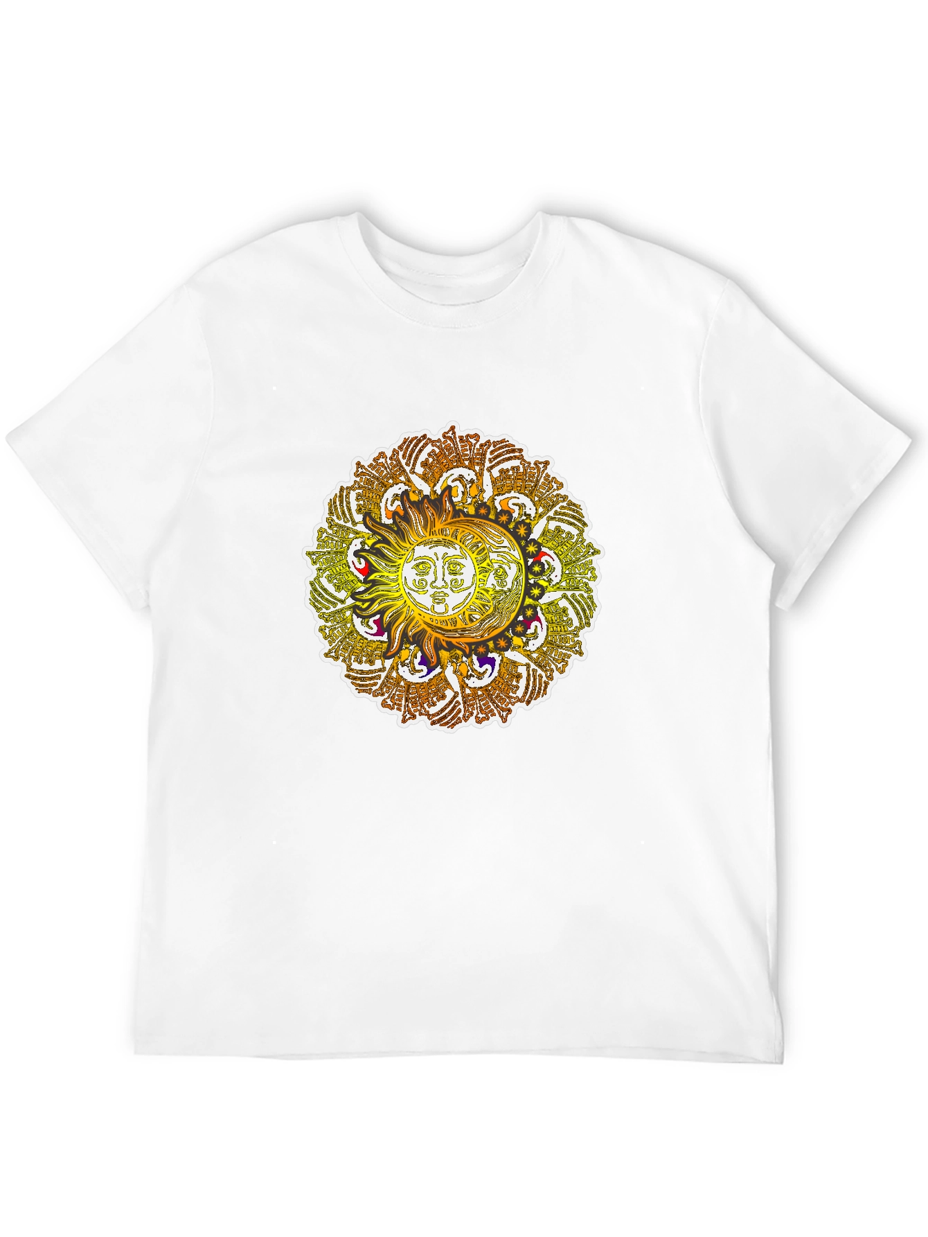 Sun and Moon Mandala Graphic Tee - Black