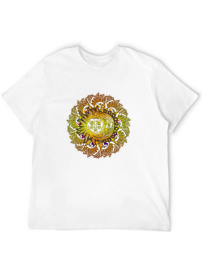 Sun and Moon Mandala Graphic Tee - Black