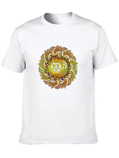 Sun and Moon Mandala Graphic Tee - Black
