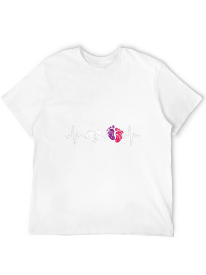 Heartbeat Baby Footprints Graphic Tee