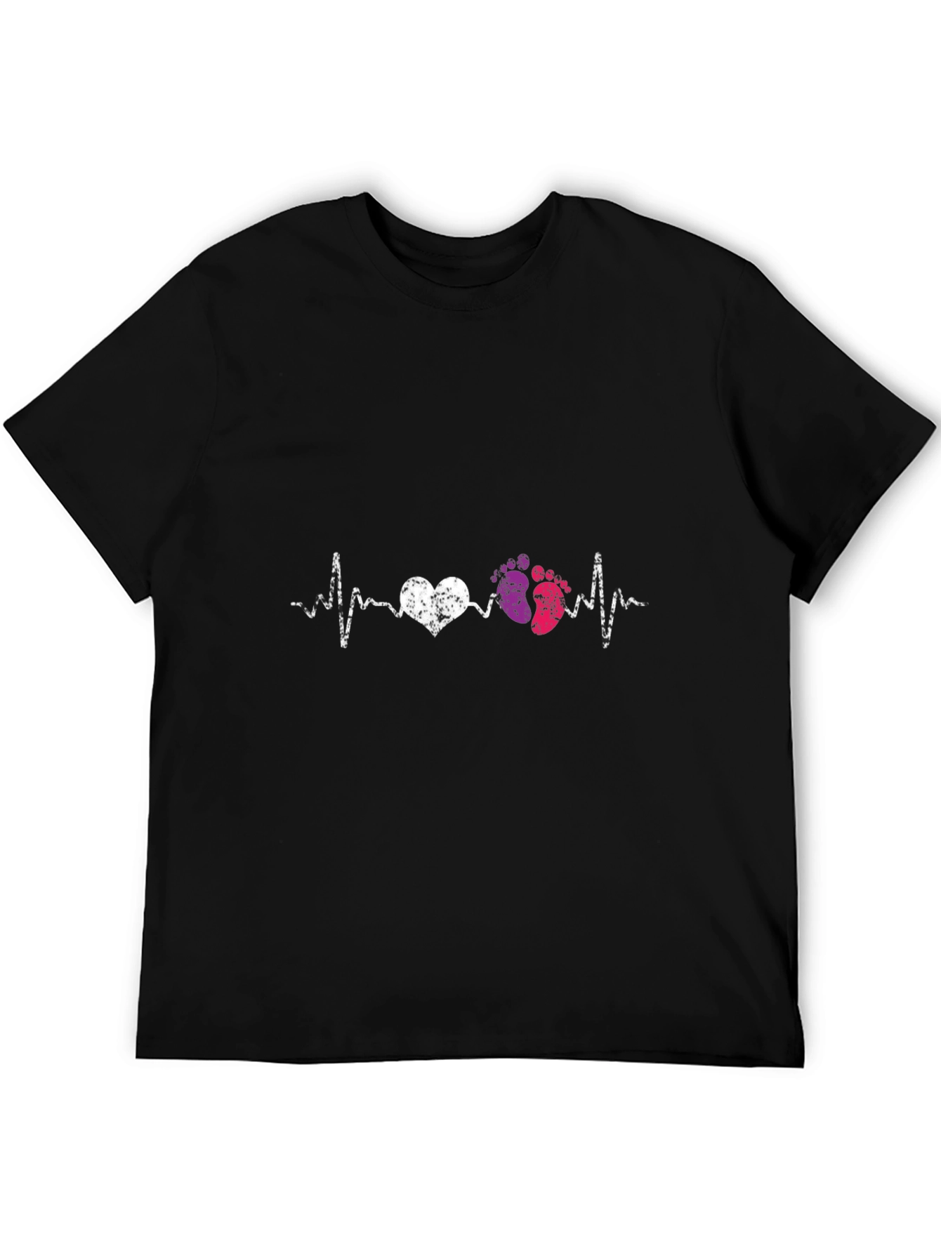 Heartbeat Baby Footprints Graphic Tee