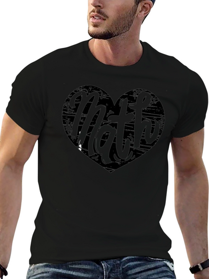 Math Heart Graphic Tee - Black Cotton Shirt