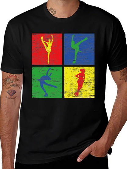Retro Dancer Graphic Tee - Mens Black T-Shirt