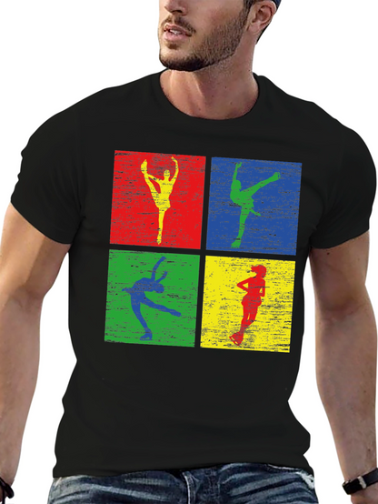 Retro Dancer Graphic Tee - Mens Black T-Shirt