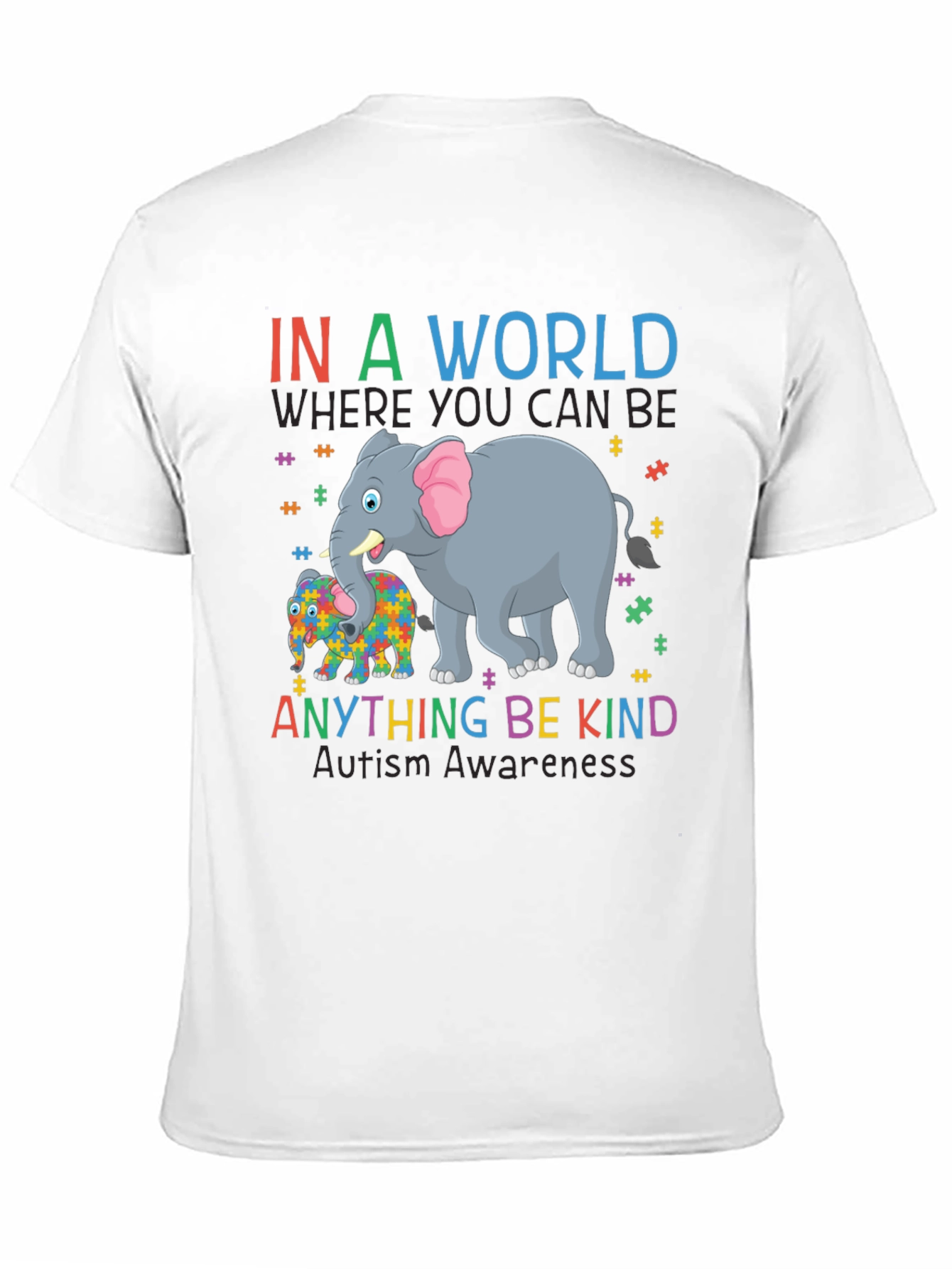 Autism Awareness Elephant T-Shirt - Be Kind