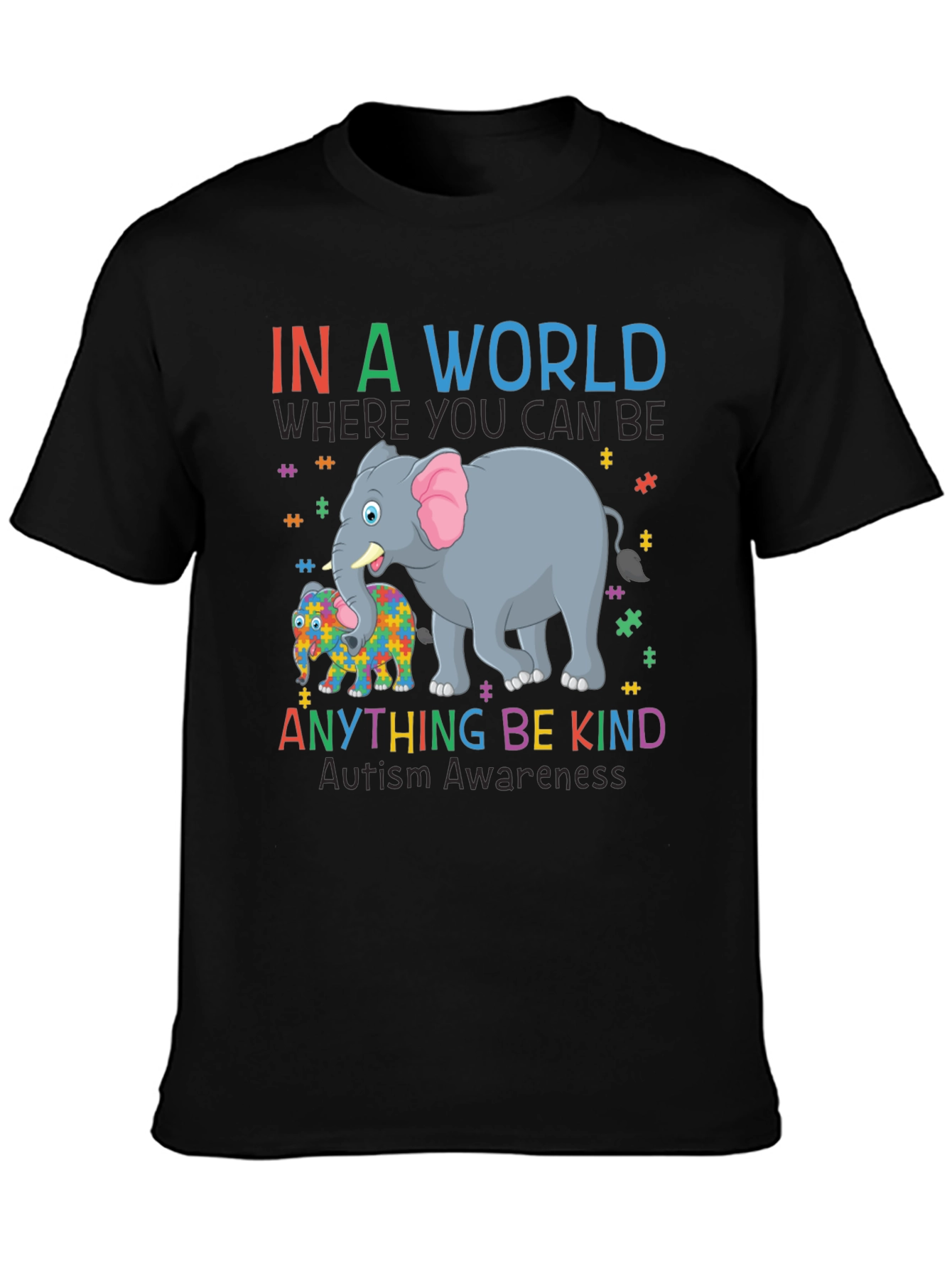 Autism Awareness Elephant T-Shirt - Be Kind