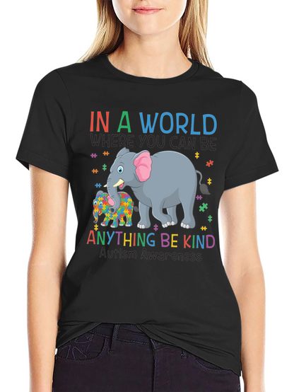Autism Awareness Elephant T-Shirt - Be Kind