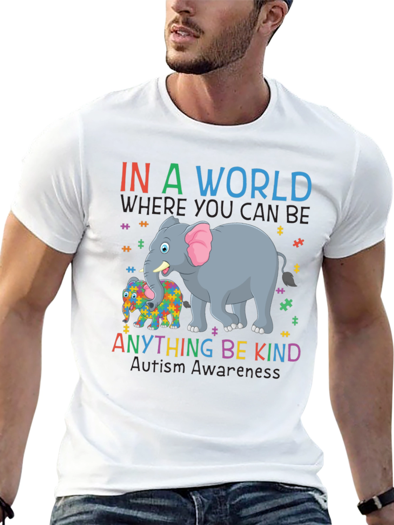 Autism Awareness Elephant T-Shirt - Be Kind