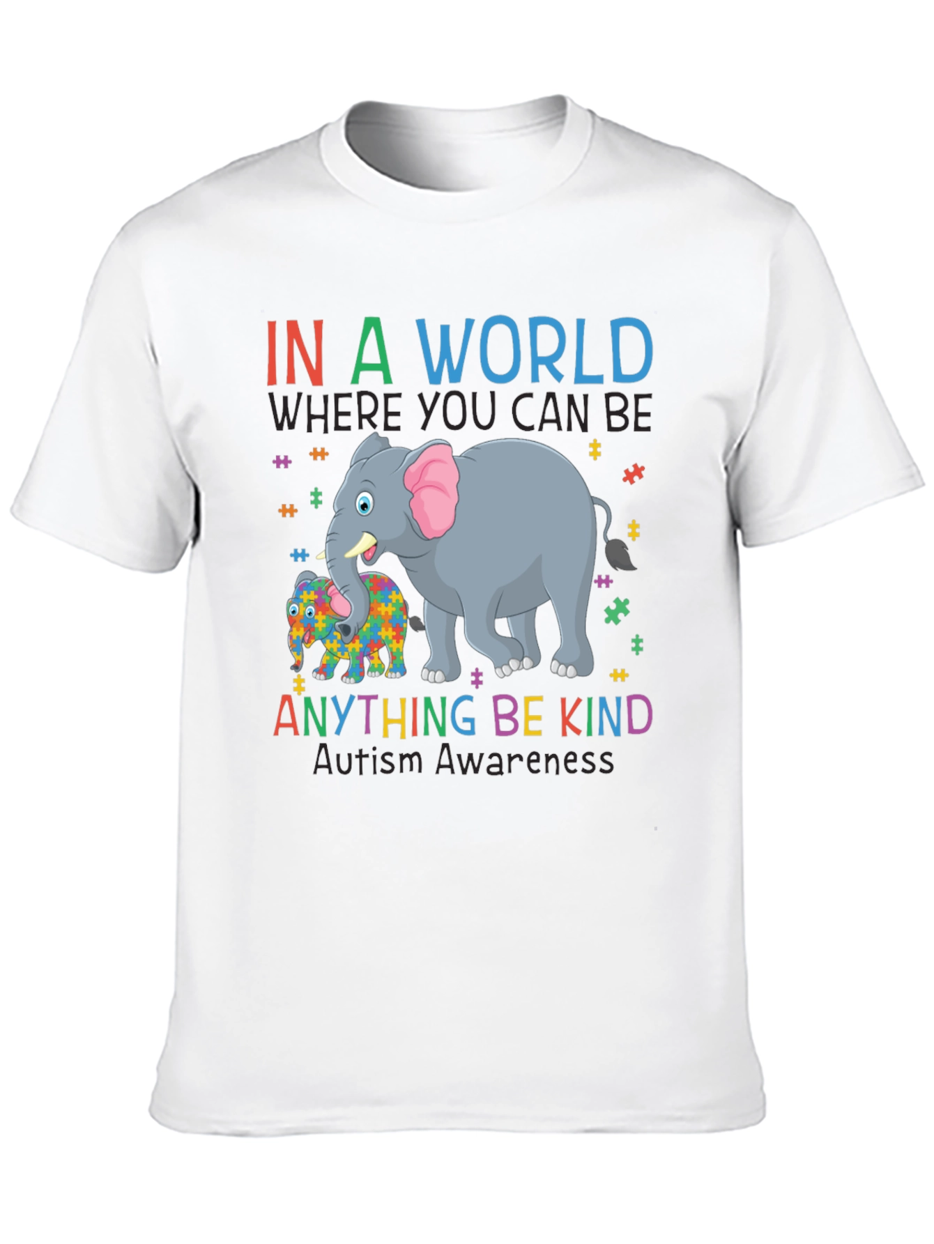 Autism Awareness Elephant T-Shirt - Be Kind