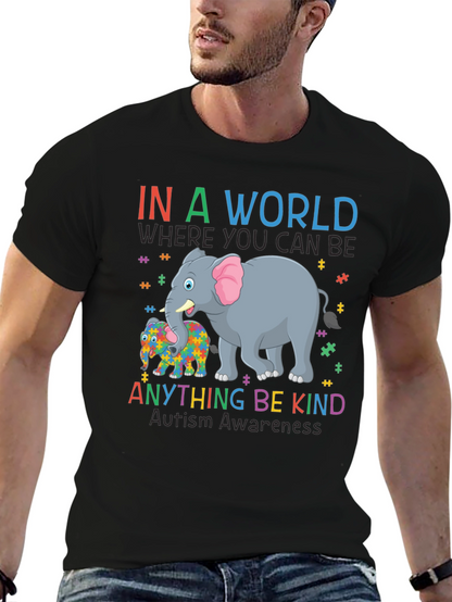 Autism Awareness Elephant T-Shirt - Be Kind