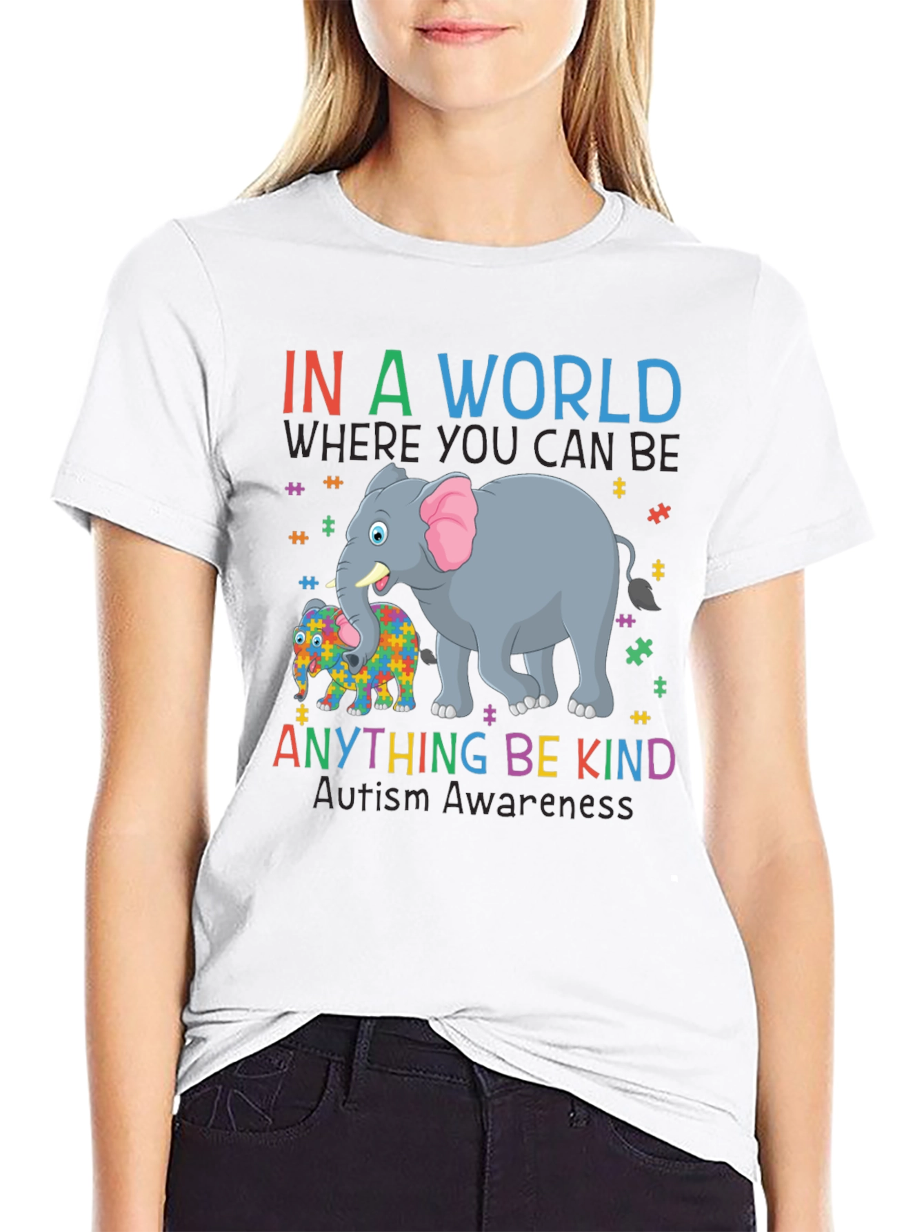 Autism Awareness Elephant T-Shirt - Be Kind