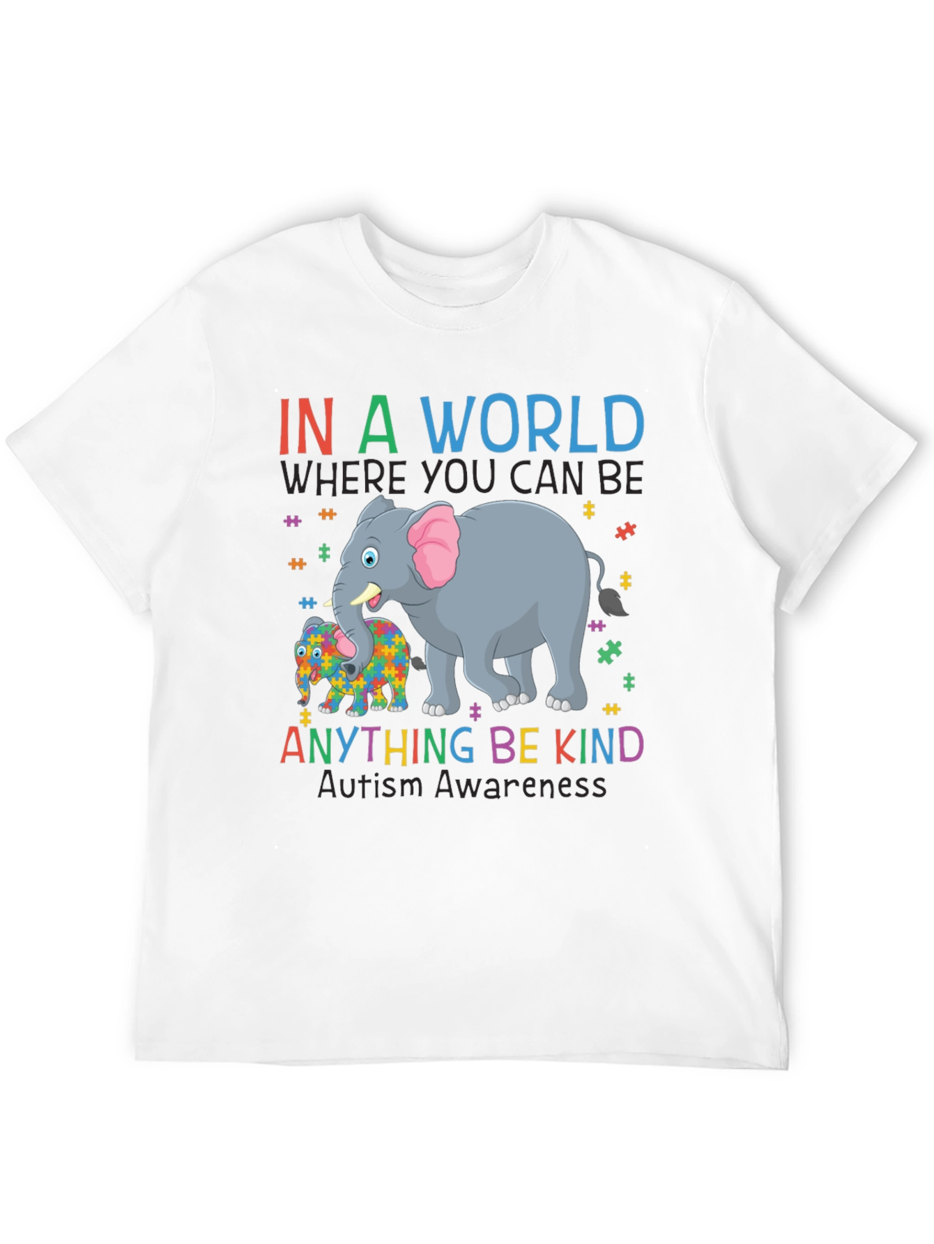 Autism Awareness Elephant T-Shirt - Be Kind