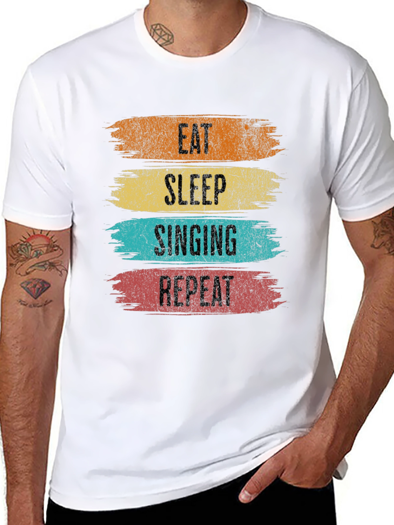 Eat Sleep Singing Repeat T-Shirt - Music Lover Tee