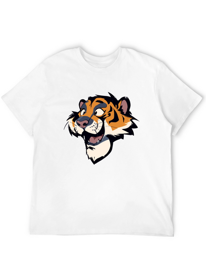 Cartoon Tiger Graphic Black T-Shirt
