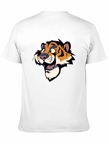 Cartoon Tiger Graphic Black T-Shirt