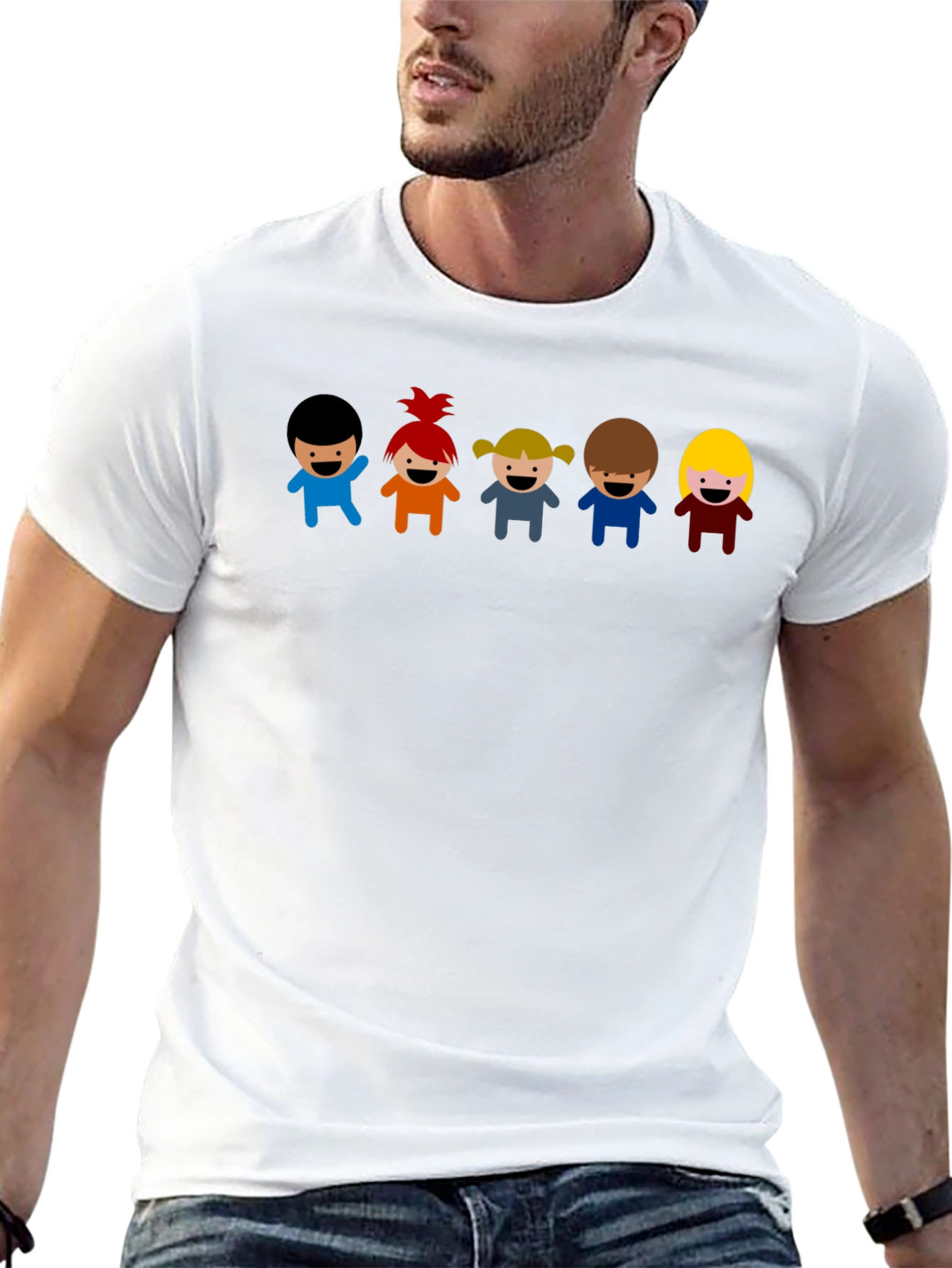 Cartoon Kids Graphic Black T-Shirt