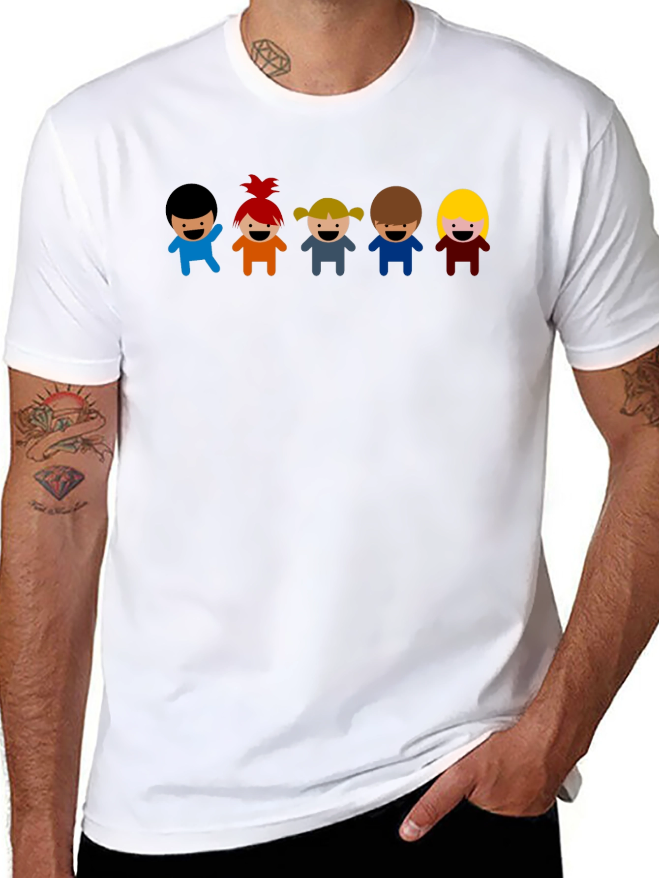 Cartoon Kids Graphic Black T-Shirt