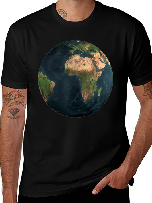 Earth Graphic Black T-Shirt - Global Design
