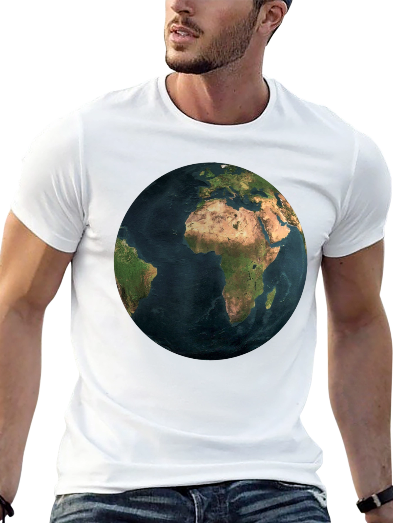 Earth Graphic Black T-Shirt - Global Design