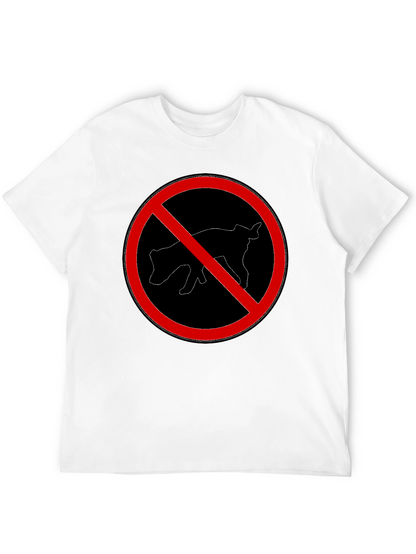 Humorous No Pooping Dog Graphic T-Shirt