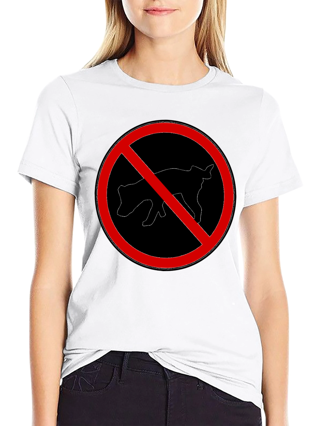 Humorous No Pooping Dog Graphic T-Shirt