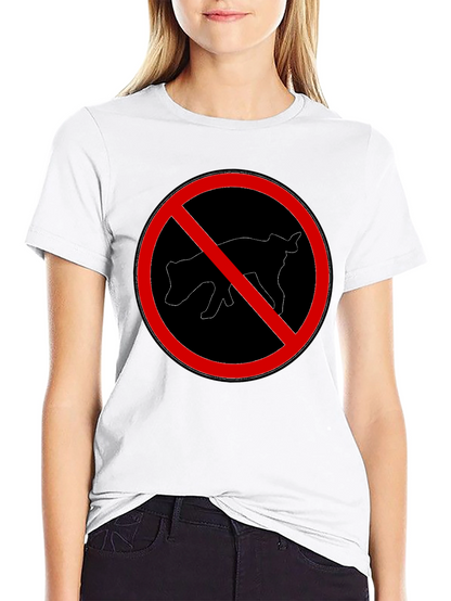 Humorous No Pooping Dog Graphic T-Shirt