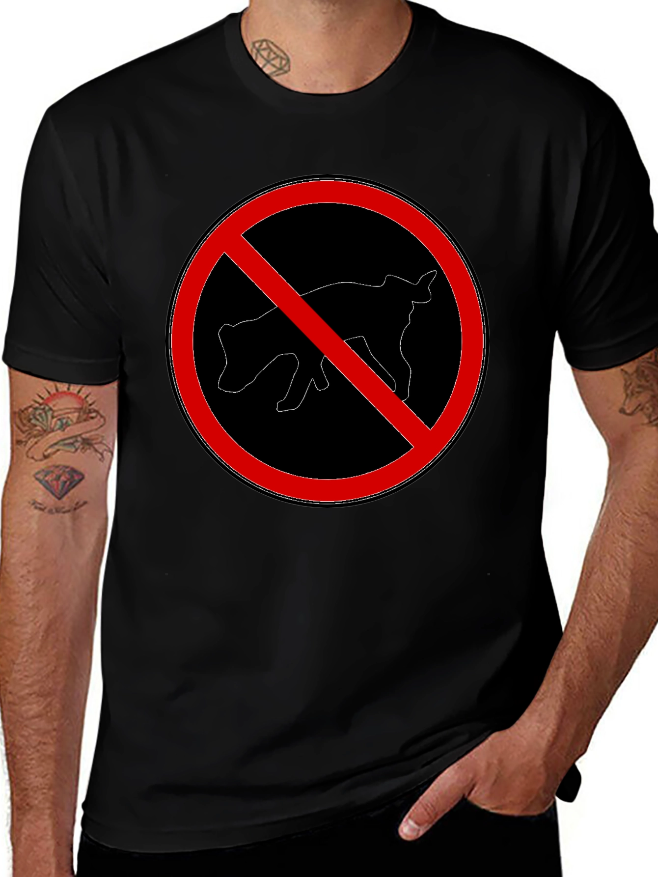 Humorous No Pooping Dog Graphic T-Shirt