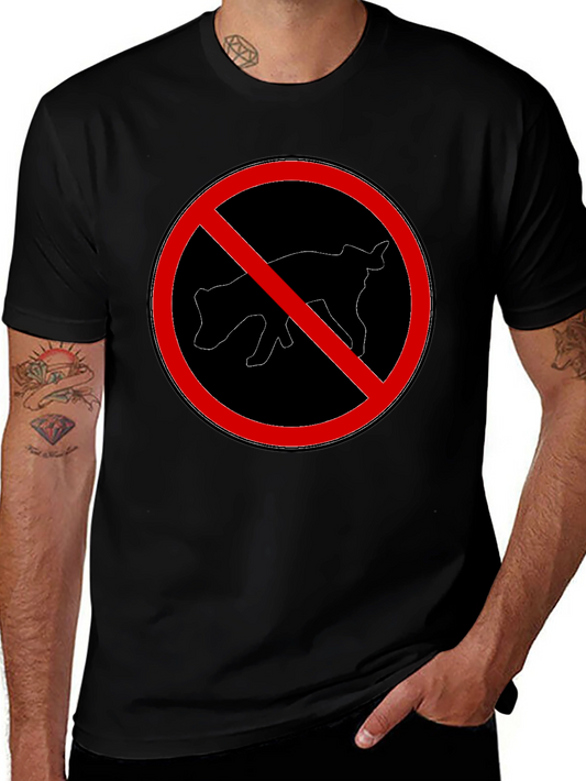 Humorous No Pooping Dog Graphic T-Shirt