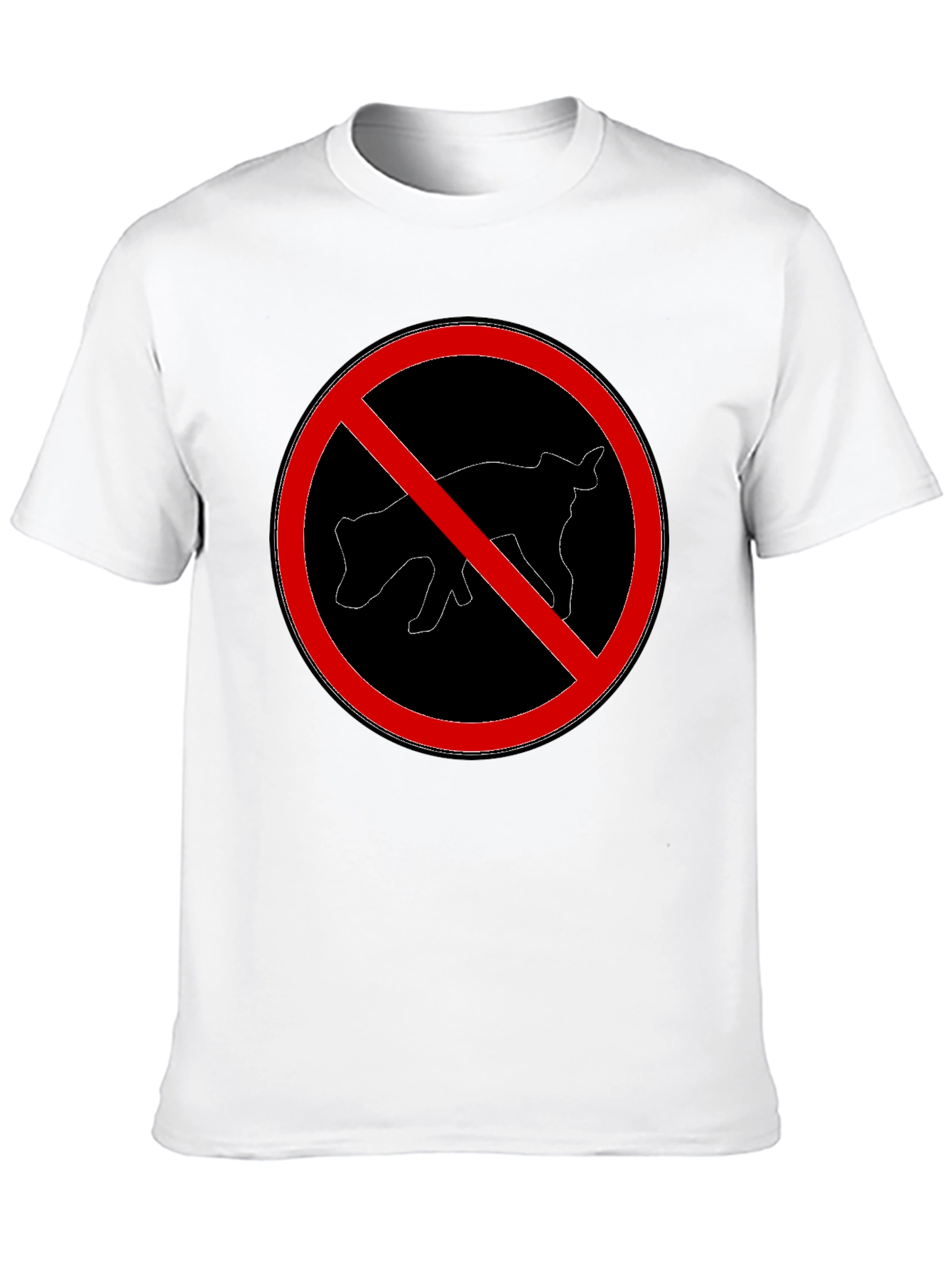 Humorous No Pooping Dog Graphic T-Shirt