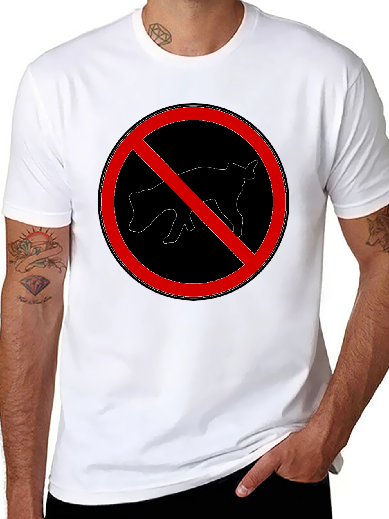 Humorous No Pooping Dog Graphic T-Shirt