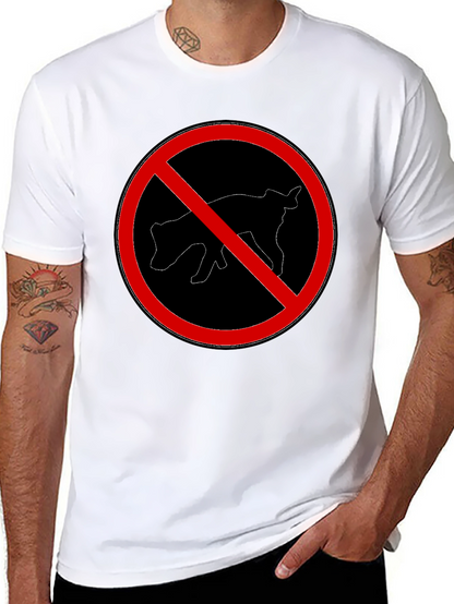 Humorous No Pooping Dog Graphic T-Shirt