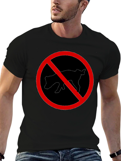 Humorous No Pooping Dog Graphic T-Shirt