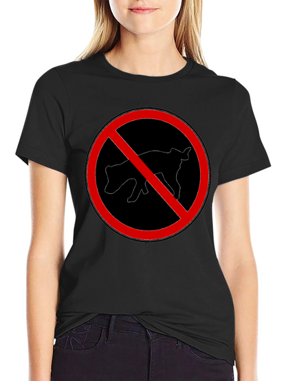 Humorous No Pooping Dog Graphic T-Shirt