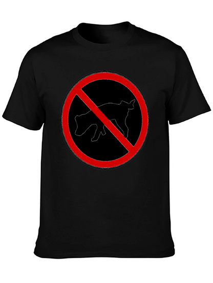 Humorous No Pooping Dog Graphic T-Shirt