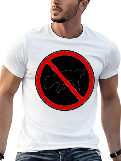Humorous No Pooping Dog Graphic T-Shirt